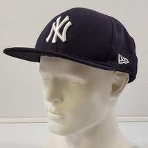 New York Yankees New Era 59Fifty Fitted Size 8 On-Field Blue Baseball Hat Cap - £14.21 GBP
