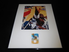 Karl Malone 16x20 Framed Game Used Jersey &amp; Photo Display Jazz - £62.12 GBP