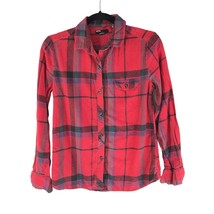 BDG Urban Outfitters Womens Flannel Shirt Boyfriend Fit 100% Cotton Plaid Red XS - £10.08 GBP