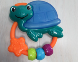 Baby Einstein Neptune turtle teether teething toy blue green orange - $6.92