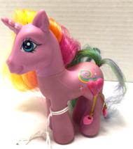 My Little Pony Hasbro RARITY Pink Unicorn 3D Heart Ribbon 2006 Horse Figure - £8.03 GBP