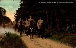 Wwi Valintine &amp; Son&#39;s POSTCARD-US Army General Leading Men Into Action BK62 - £5.53 GBP