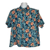 Caribbean Joe Island Hawaiian Men&#39;s Short Sleeved Button Up Shirt Size L - £25.66 GBP