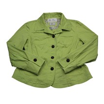 Tria Jacket Womens M Green Long Sleeve Collared Button Pocket Stretch Ca... - $25.72