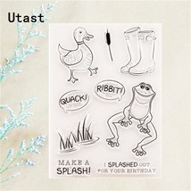 Duck Frog Rubber Boots Clear Silicone Stamps Scrapbooking Decorative Card Craft - £9.84 GBP