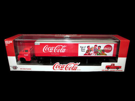 Coca-Cola M2 Machines Car Carrier Truck 1:64 with 1956 Ford F100 Inside NEW - £27.83 GBP