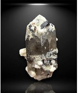 106 Gram Natural Smoky Quartz with Black Tourmaline and Garnet Specimen - $155.00