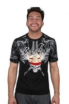 Ruthless Art Forever King Tatuaggio Teschio Tee Nero W/Red Strass Gemme T-Shirt - £11.80 GBP