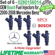OEM x6 Bosch 4Hole Upgrade Fuel Injectors for 2001-05 Mercedes Benz E320 3.2L V6 - £103.53 GBP