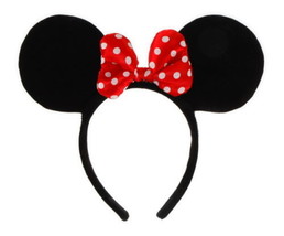 Minnie Mouse Ears, Headband and Polka-Dotted Bow Licensed Costume Accessory, NEW - £10.06 GBP