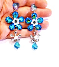 Color-shift Drop Earrings, Bridesmaid Rhinestone Earrings, 3.2 Inch Chameleon Je - £32.59 GBP