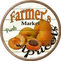 Farmers Market Apricots Novelty Metal Mini Circle Magnet - £10.41 GBP