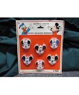 Disney Vintage Carrousel Party Favors Inc. &quot;Mickey &amp; Minnie Brooches&quot; De... - £15.63 GBP