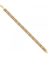 14K Tri-Color Gold Diamond Cut Stampato Bracelet - $1,321.19 CAD