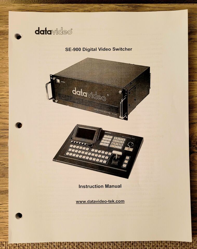 Copy of Instruction Manual for Datavideo SE-900 Digital Video Switcher, ... - $7.85