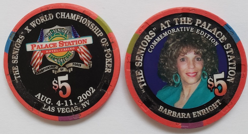 The Seniors Barbara Enright Palace Station Las Vegas $5 Commemorative Chip - £7.95 GBP