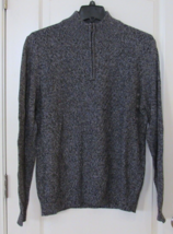 CK Calvin Klein 1/4 Zip Mock Neck  Cotton Sweater Black Marl Mens Sz XL-... - $24.92