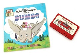 Vintage Disney&#39;s Dumbo Read Along Book and Cassette Tape - 24 Page  - £20.52 GBP