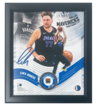 Luka Doncic Mavericks Framed 15&quot; x 17&quot; Game Used Basketball Collage LE 1/50 - £209.12 GBP