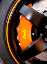 Audi Logo Car Caliper Tuning Stickers 6pcs, yellow - $17.99