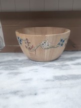 Clay Art Wooden Salad Bowl Hand Painted, Nautical Decor, Anchors 12&quot; D x 6.25&quot; W - £19.38 GBP