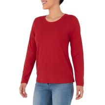 Time And Tru Women&#39;s Long Sleeve T Shirt MEDIUM (8-10) Red New - £9.74 GBP