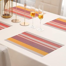 HOKIPO PVC Washable Table Mats for Dining Table - 45x30 cm, Set of 4 (AR... - £19.31 GBP+