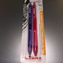 Zebra Gel Retractable Pens Medium Tip 0.7 mm Pink &amp; Purple Ink 2 Pens/Pk - $7.87