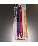 Zebra Gel Retractable Pens Medium Tip 0.7 mm Pink &amp; Purple Ink 2 Pens/Pk - $7.87