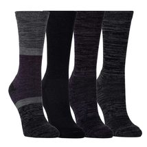 Kirkland Signature Women Extra-Fine Merino Wool Blend Crew Sock, 4-pair (Black) - £12.57 GBP