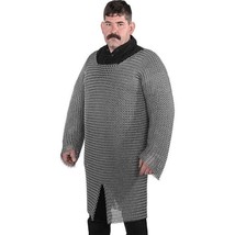 Medieval arm Aluminum Butted full sleeve 10mm costume Hubergion chainmail shirt - £114.22 GBP
