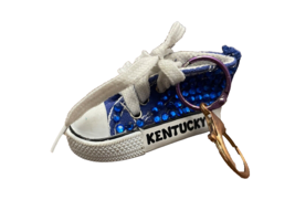 Keychain Kentucky Rhinestone Blinged Blue Mini Tennis Shoe Sneaker  3 by 1.5 In - £6.05 GBP