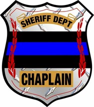 Thin Blue Line Sheriff Chaplain Badge Window Decal Police Law Enforcement - £3.31 GBP+