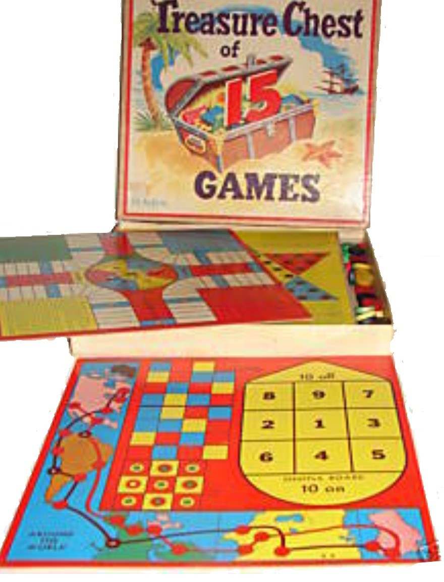 1953 Phillips TREASURE CHEST OF 15 GAMES Complete Board Game - $29.99