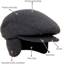 MSFGJZM Mens Fall Winter Peaked Flat Cap Adjustable Earmuffs Size 2X Large ~NEW~ - £16.74 GBP