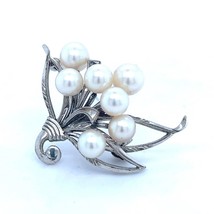Mikimoto Authentic Estate Akoya Pearl Brooch Pin Sterling Silver 6.74 mm M303 - £276.18 GBP