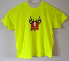 Gildan Trophy Taggers Deer Skull &amp; Antlers T Shirt Men&#39;s Chartreuse Size XL - £15.49 GBP