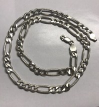Sterling Silver Chain Figaro Link 925 Silver Italy-17.5&quot; L -6mm W 29.6 Grams - £66.68 GBP