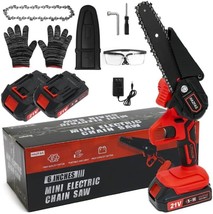 Mini Chainsaw 6-Inch, Cordless Electric Handheld Chainsaw with Security ... - $38.99