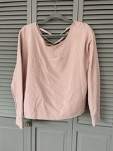 Flirtitude Pink Long Sleeve Cropped Fleece Lined Soft Sweatshirt Large Strappy - £9.27 GBP