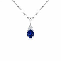 Authenticity Guarantee 
ANGARA 5x4mm Natural Sapphire Solitaire Pendant with ... - £154.03 GBP+