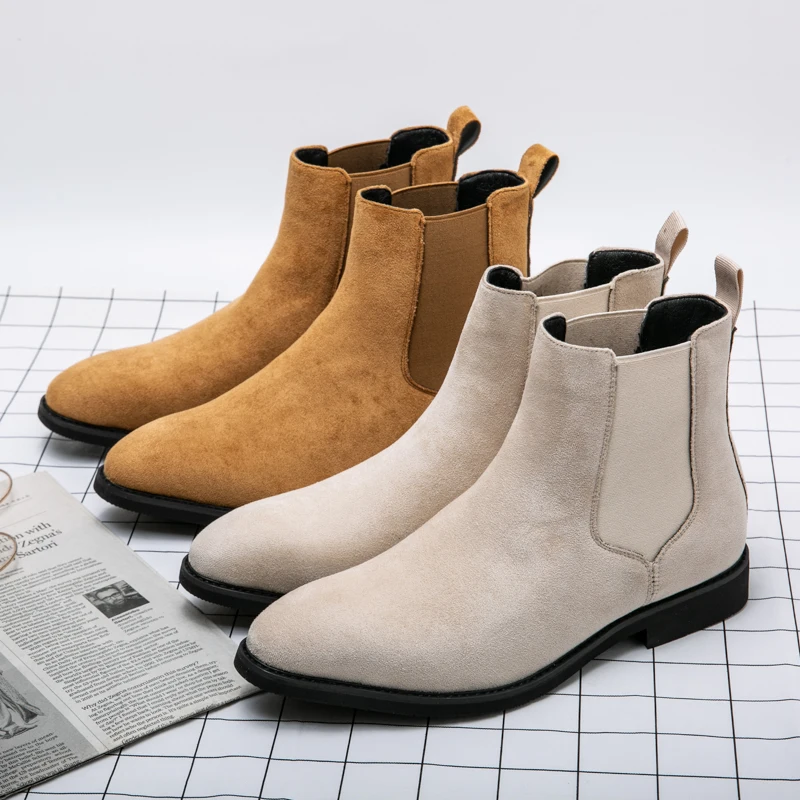 Men&#39;s Shoes Retro Chelsea Ankle Boots  boy Safety Boots Man Sneaker Slip-On Busi - £111.98 GBP