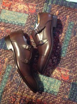 Antonio Maurizi Men&#39;s Brown Leather Double Monk Strap Dress Shoes-11(EU4... - £359.80 GBP