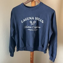Hollister Laguna Hills Sweatshirt Womens XS Tennis Graphic Navy Blue Pullover - £15.57 GBP