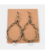 Sterling Silver Twisted Wire With Dangle Pearl - €50,13 EUR