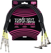 Ernie Ball Patch Cable 3-Pack, Straight/Angle, 1.5Ft, Black (P06076) - $39.99