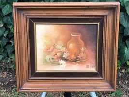 LINDA HAGAR Original Oil on Canvas Vintage Modern Still Life - American Muralist - £151.87 GBP