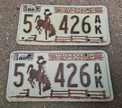 *License Plates, Wyoming, 1982, 5 426 Ak Complete Pair - £32.98 GBP