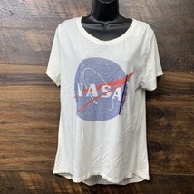 Zoe + Liv Women&#39;s Short Sleeve NASA Graphic Tee Ivory T-shirt Size XL Top - $13.40