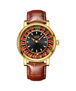 LIGE Creative Unique Dial Watch Fashion Leather Roulette Game Casual Spo... - $42.99